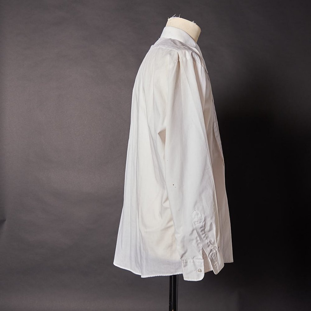 Vintage 1980s White Tuxedo Button Up Shirt